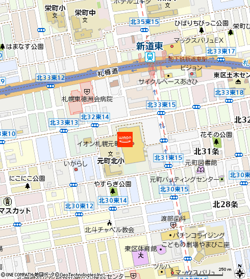 ASBeefamイオン元町付近の地図